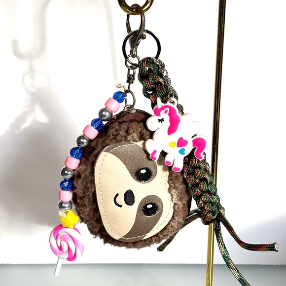 Miu Miu Style | Handmade Keyfob with Sloth Coin purse and charms Jane Burkinfy - Picture 3 of 5